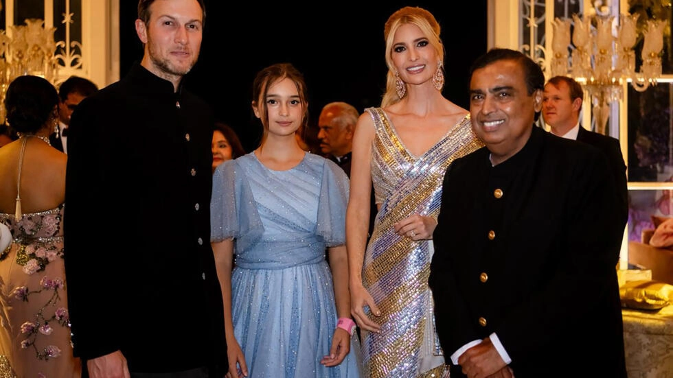 Donald Trump's daughter Ivanka  her husband Jared Kushner with Mukesh Ambani 