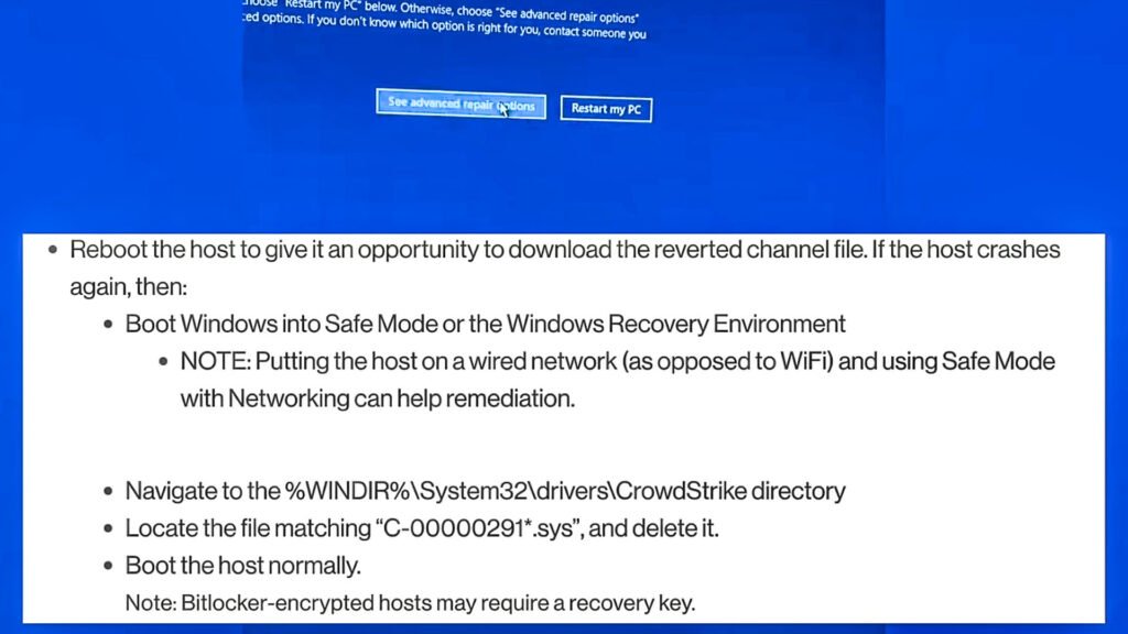 How to recover your pc from the Tech outage