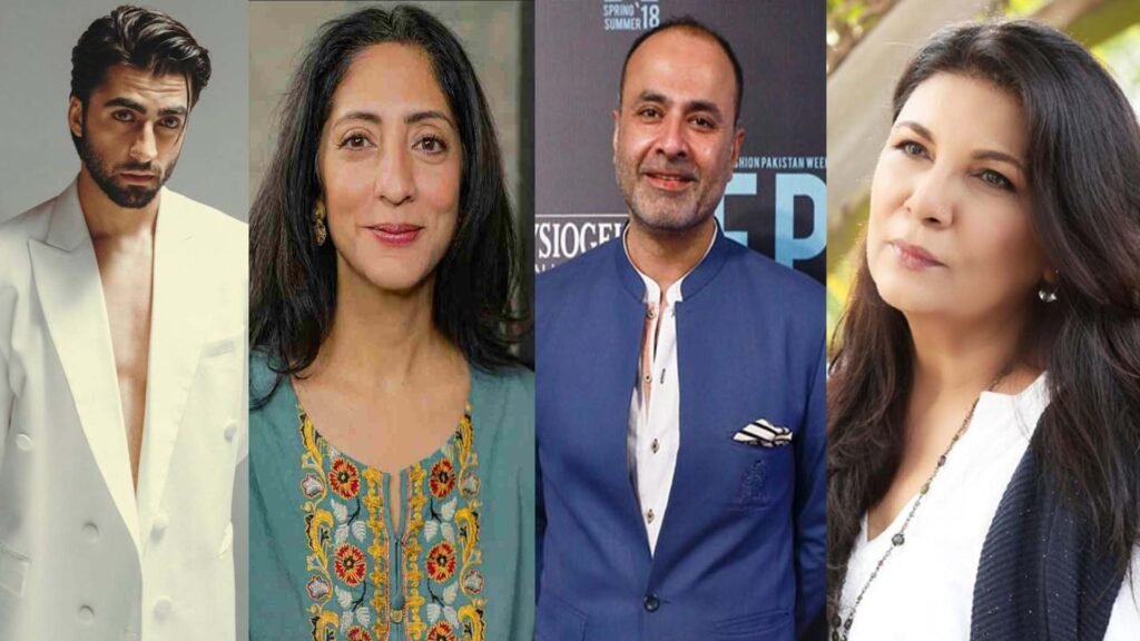 akina Samo, Deepak Perwani, Nameer Khan, and Tazeen Hussain standing side by side, dressed in formal and semi-formal attire.