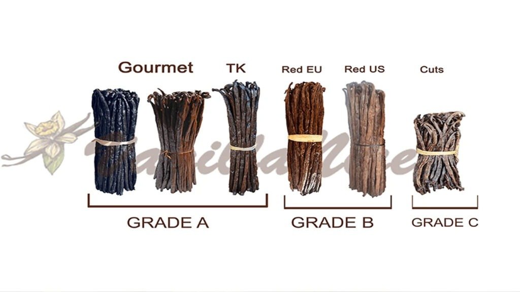 Vanilla Beans Grades A, B and C
