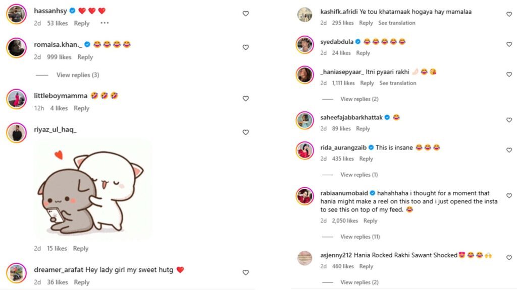 Public Reaction on  Hania Amir and Rakhi Sawant