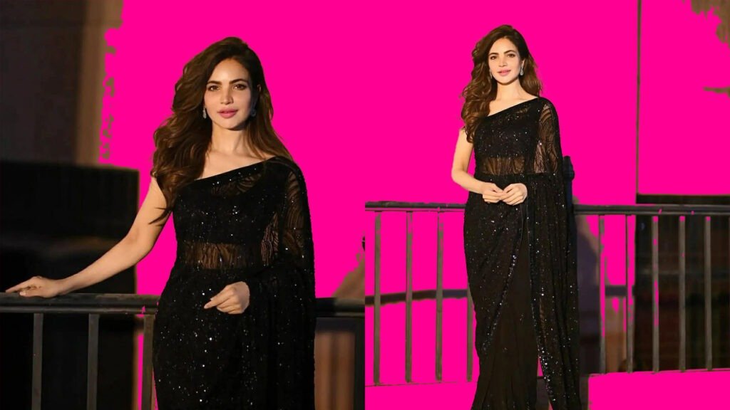 Humaira Asghar in Black saree