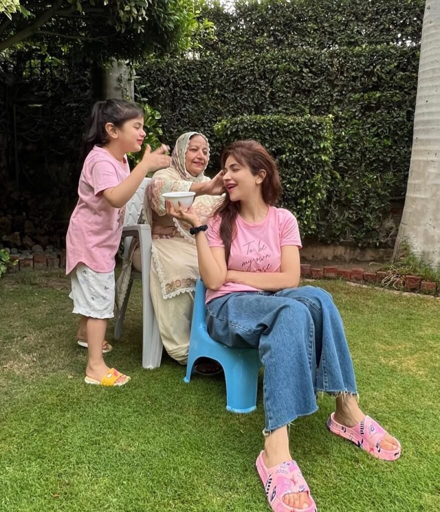Humaira Asghar with her mother