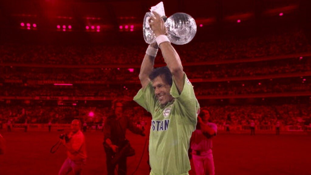 Imran Khan with Trophy in 1992 world cup
